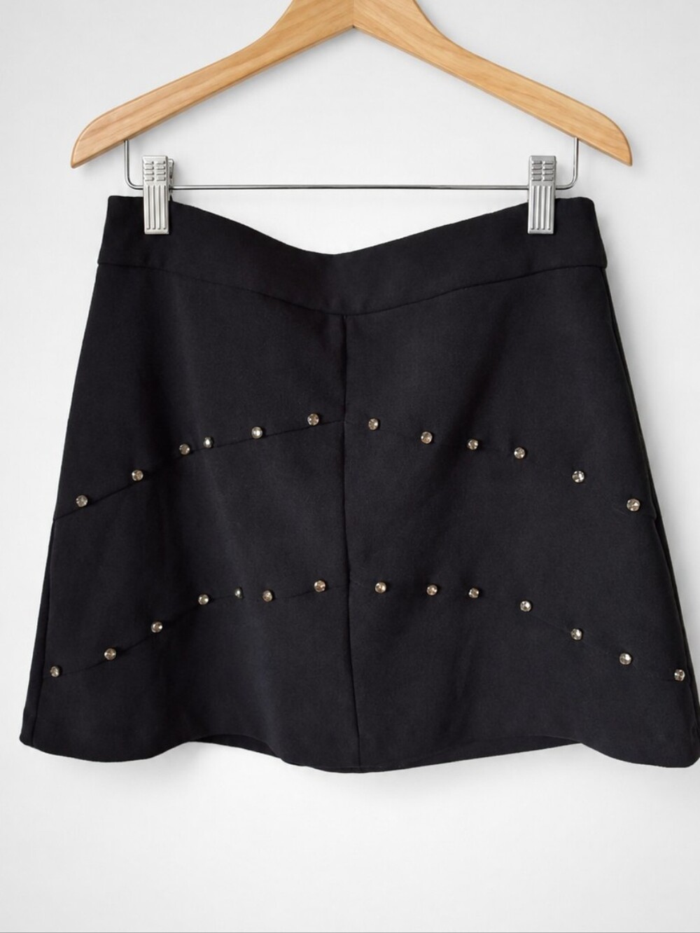 ZARA BASIC Black Collection Skirt With Rhinestones
